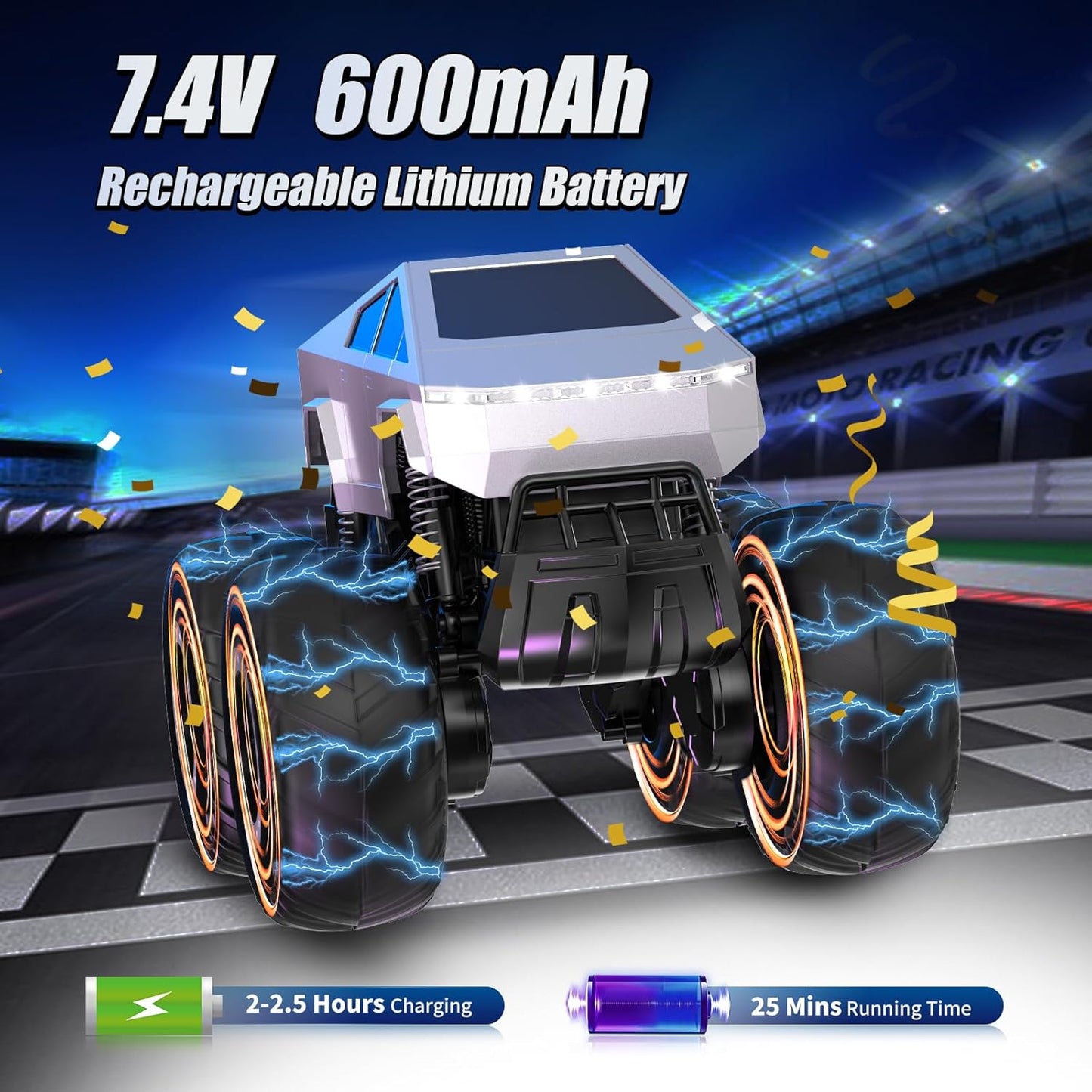 1:16 Remote Control Car, 2.4Ghz Waterproof RC Cars, 4WD Amphibious RC Truck, All Terrain Off-Road Remote Control Monster Truck, Pick-Up RC Car Toy for Boys Girls Ages 6+